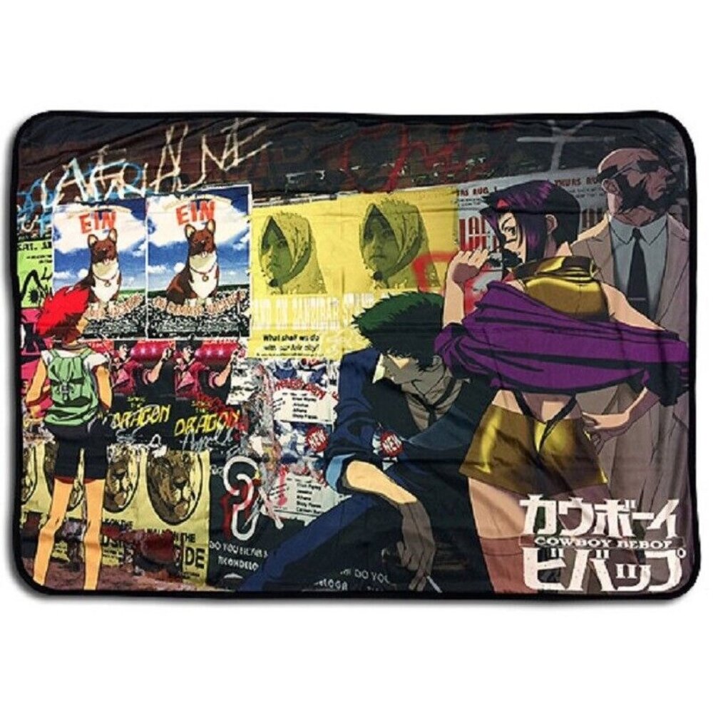 New Cowboy Bebop City Scene Fleece Throw Gift Blanket Spike Faye Ein Japan Anime